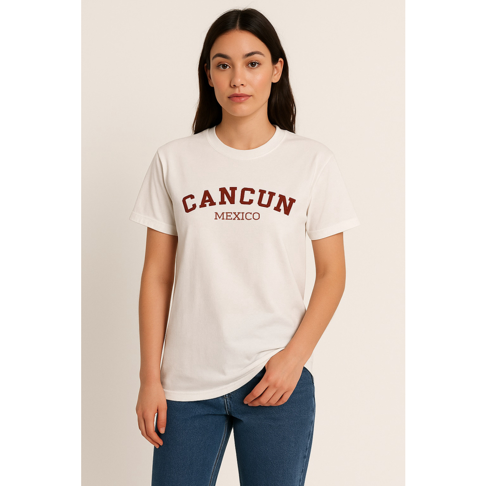 Cancun Mexico Graphic Tee Caribbean Side White Shirt S